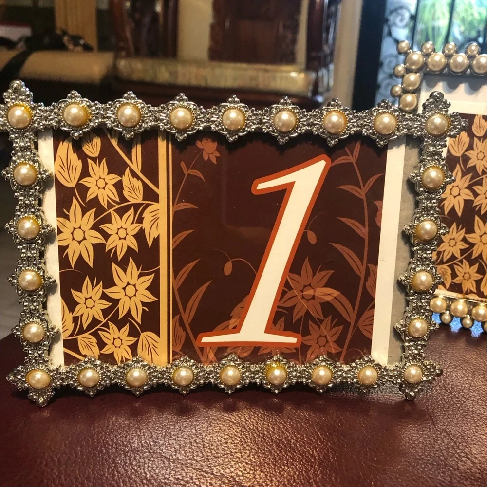Pearl-Embellished Decorative Picture Frames